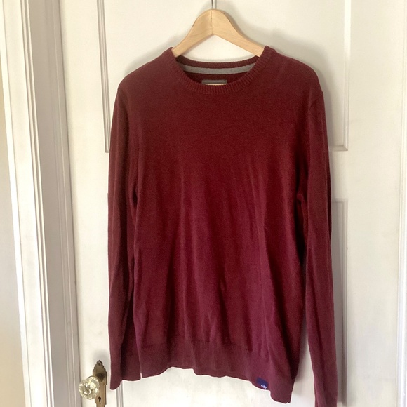 Aeropostale Size L Burgundy Sweater Crew Neck Men wool blend business casual - Picture 2 of 13